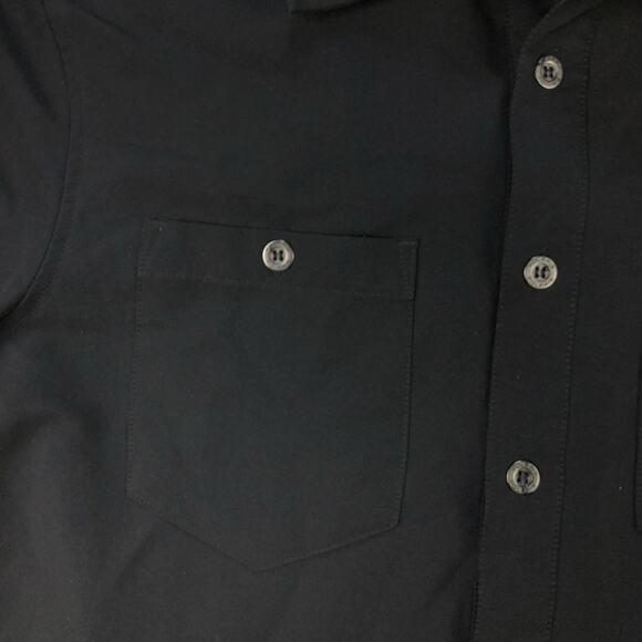 POLARIS Mens Medium Black Embroidered Spell Out Short Sleeve Mechanic Pit Shirt - Picture 4 of 7